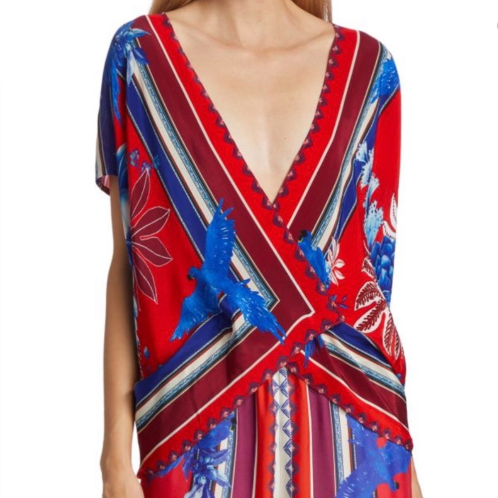 Farm Rio Red macaw blouse - size medium